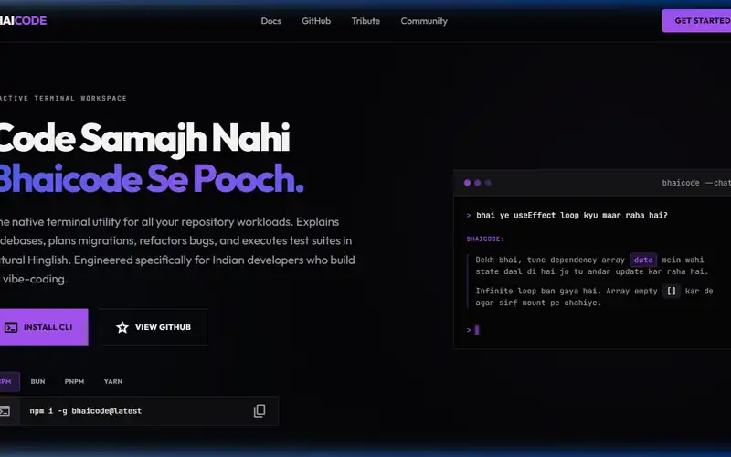 BHAICODE - Developer Tool project by WyVE Media